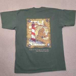Vintage Michigan Lighthouse 1993 T-Shirt Mens XL Tennessee‎ River Gold USA Made
